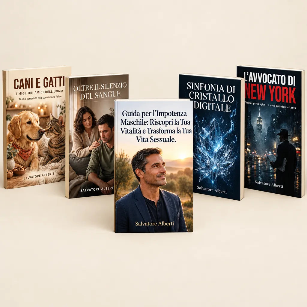 “Copertine dei cinque libri di Salvatore Alberti inclusi nel bundle digitale”