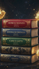 “Video promozionale del bundle di libri di Salvatore Alberti, con una pila di volumi dalle copertine decorate”